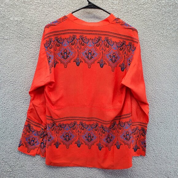J. Crew Paisley Dervish Tunic Red Blouse Small - Picture 8 of 9